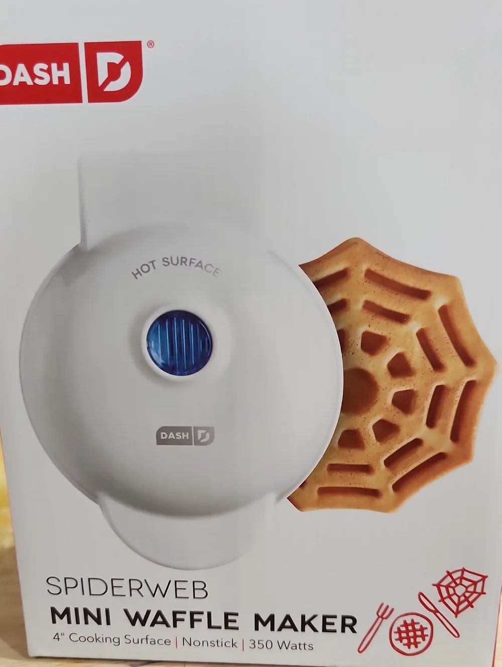 Ash Spiderweb Mini Waffle Maker in White